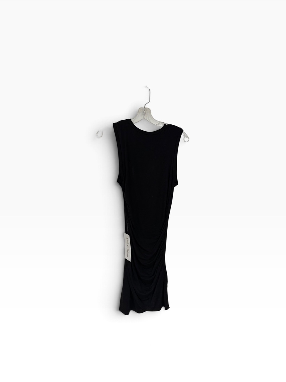 NWT Capella Black Sleeveless Ruched Midi Dress Size L
